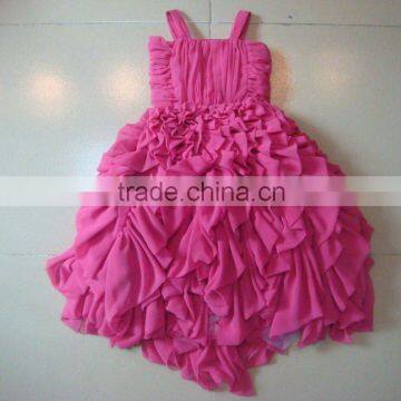 Spaghetti strap girls party dresses fashion design small girls dress