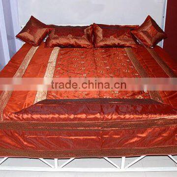 Hotel Decor - Buy Designer Embroidered Silk Bedspread / Bedcovers