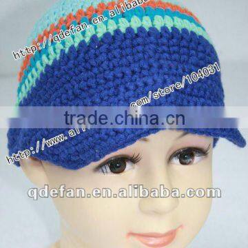 wholesale 100% cotton children hat crochet striped hats free knitting patterns for kids baby boy caps