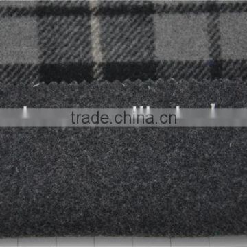 Wholesale super fine double face woolen wool plaid fabric for winter coats