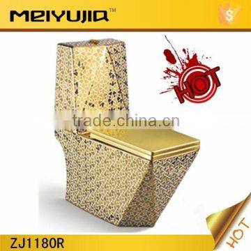 ZJ1180R hot sale Chaozhou bathroom sanitary ware Middle East gold color washdown one piece china ceramic