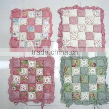 Shabby Floral Rose Chic Quilted Cotton Chair Pad/Mat q Style