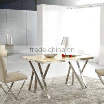 Designs Stainless Steel base Marble Top Dining Table