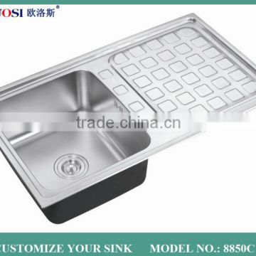 hot sale all over world quickly producing satin finish white farmhouse kitchen sink 8850C