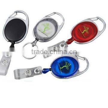 metal oval retractable badge holder