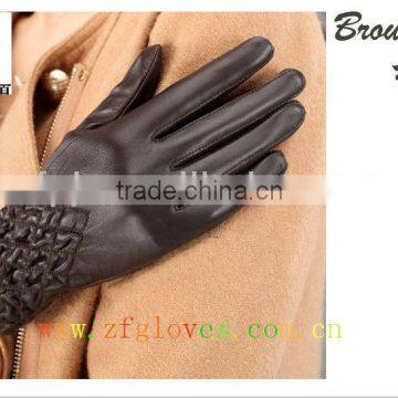 Lady's fashion warm gloves leather for importer