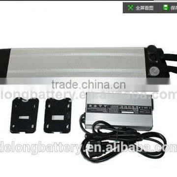 36V 10A lithium electric bicycle battery charger with silver fish case for 350W motor