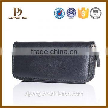 promotioanl zipper custom genuine leather woman wallet