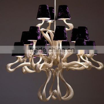 Modern Silver Plated Copper Fabric silver plated arm chandelier ode1647