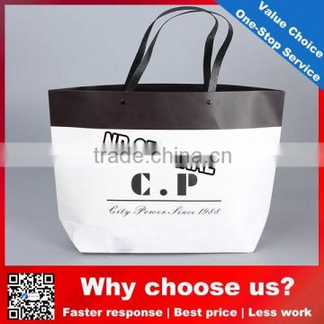 Noble new design glossy black with white paper bag