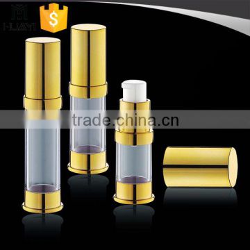 5ml/10ml/15ml golden color airless cosmetic bottle with lotion pump