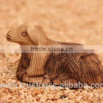 Olive Wood Carved Sleepy Sheep