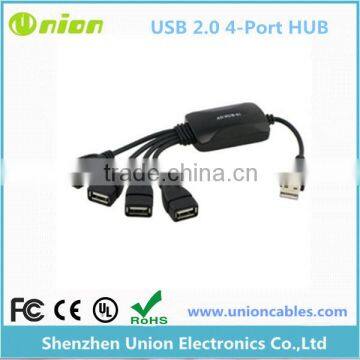 4 Port mini High Speed USB 2.0 HUB Expansion Power Adapter For Notebook PC Phone