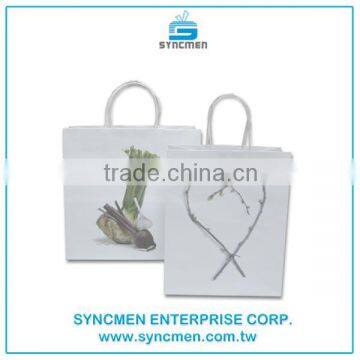 Customized White Kraft Paper Bag Printed Customized Logo photo-5