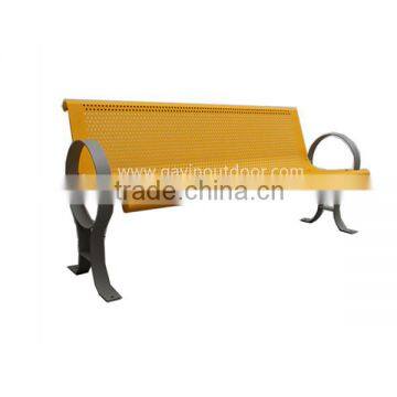 Powder coated steel garden bench metal outdoor bench seat