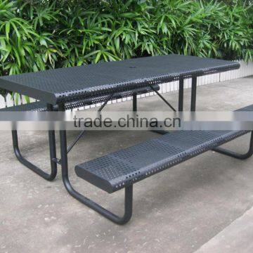 Outdoor table with umbrella hole outdoor pinic table