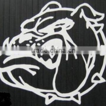 Bulldog Face White 4" x 4" Decal