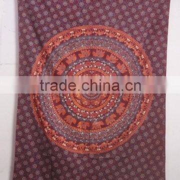 RT-621 Mandala Multi Color Tapestry Wall Hanging Sanganeri Screen Printed Bedspread, Bed Cover Jaipur Manufacturer