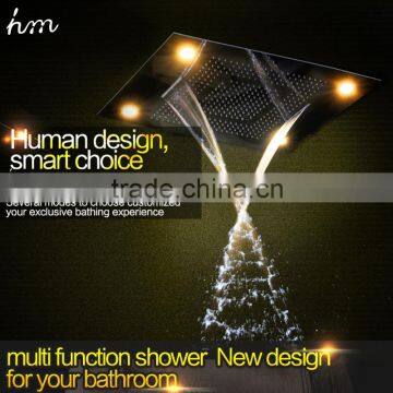 Newest Embeded Ceiling Mounted Rainfall Showerhead Faucet Shower Set, 304sus Multiple Function LED Mixer Shower Faucet photo-6