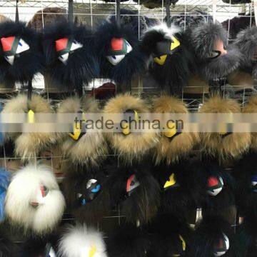 Hot Fashion Raccoon Fur Accessories Monster Fur Keychain Leather Keychain Fur Pompoms photo-6