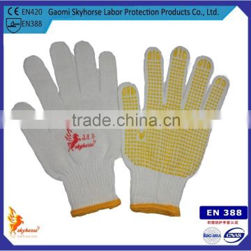 10 gauge white T/C Shell PVC Dots anti slip work gloves