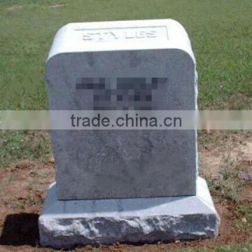 American Style Unique Design Block Shaped White Marble Grave Headstone