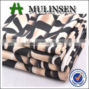 Mulinsen knitting manufacturer good stretch printing pattern keqiao fdy fabric