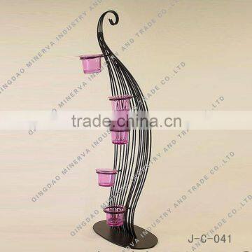 Factory Customize Tall Metall Candle holder and glass cups