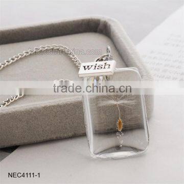 DIY Glass Bottle Pendant Necklace Dandelion Seed Necklace photo-2