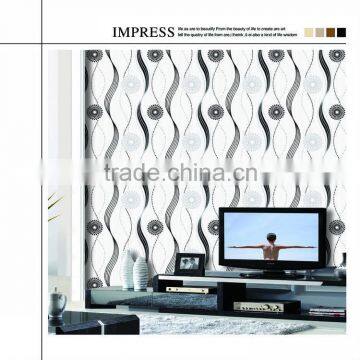 F3072 digital printing, washable wallpaper, black and white vinyl wallpaper