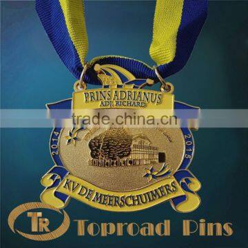 2015 hot sale custom medal with colour ribbon creative colour opion