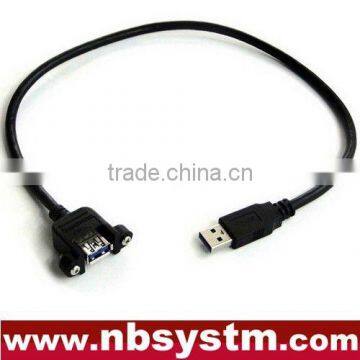 USB 3.0 A male to A female cable with screw for panel