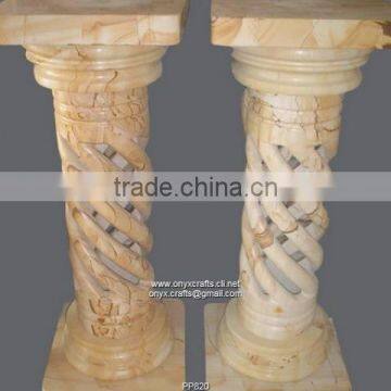 Pedestal Stands Burma Teak Marble