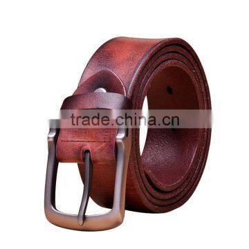 Men Antique Dressing Single Buckle Cowhide Leather Belts