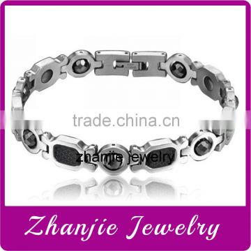 China Manufactuerer Custom Design 316L Health magnet Stainless Steel Tungsten Bio Magnetic Bracelet With High Quality