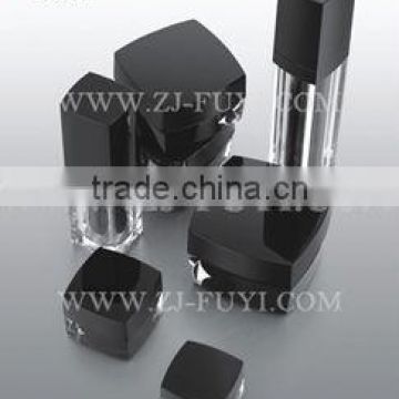 Black Acrylic Cream Jars and Cosmetic Lotion Bottles for Cosmetic Packaging