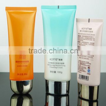 50ml Empty flat Plastic Cosmetic Tube with Electroplating Cap