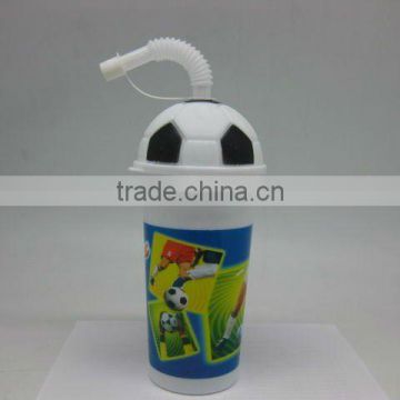 350ml Plastic Football straw cup