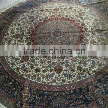 10x10 handmade silk round carpet for dinning room guangzhou round silk carpet plain silk carpets