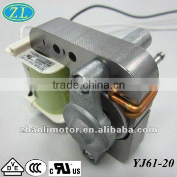 Electric fan/Heater fan motor Shaded Pole Motor YJ61-20: 220/120V,50/60hz,2000-2800rpm,<45dB,5000-10000hrs, A/E/B/F/H insulation