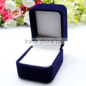 deep blue plastic jewelry ring box