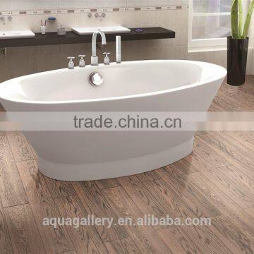 Freestanding White Color Acrylic Oval Bathtub photo-2