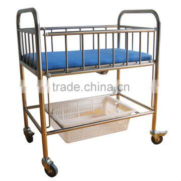 CE ISO Stainless Steel Manual Hospital Baby Bed With Mattress photo-5