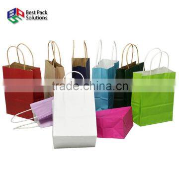 Colorful Kraft Paper Bag With Twisted Handle