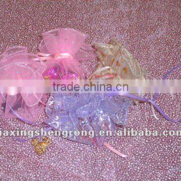 organza fabric organza bag (bronzing flocking dye printing)