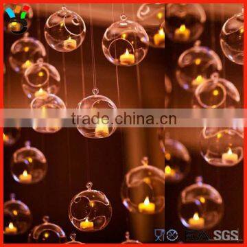 Yes Handmade Glass Material Wholesale Hanging Ball Glass Candle Holder