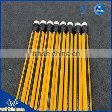 High Quality HB Triangular 7.5 Inch Wooden Striped Bar With White Rubber Lapices Pencil photo-2