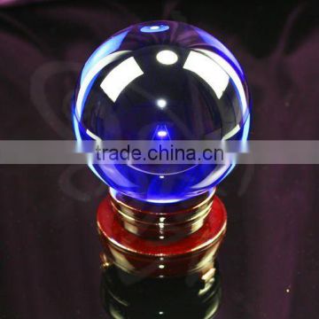 blue crystal ball with laser paperweight for home decorations(R-0695