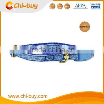 Adjustable Neck Size 20~30cm Sea Turtle Printing Nylon Pet Dog Collar Blue Color, Free Shipping on 49usd order