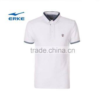 ERKE Simple Style Mens Summer Leisure Mirco Collar Short Sleeve t Shirt Office Cheap Wholesale Polo photo-3